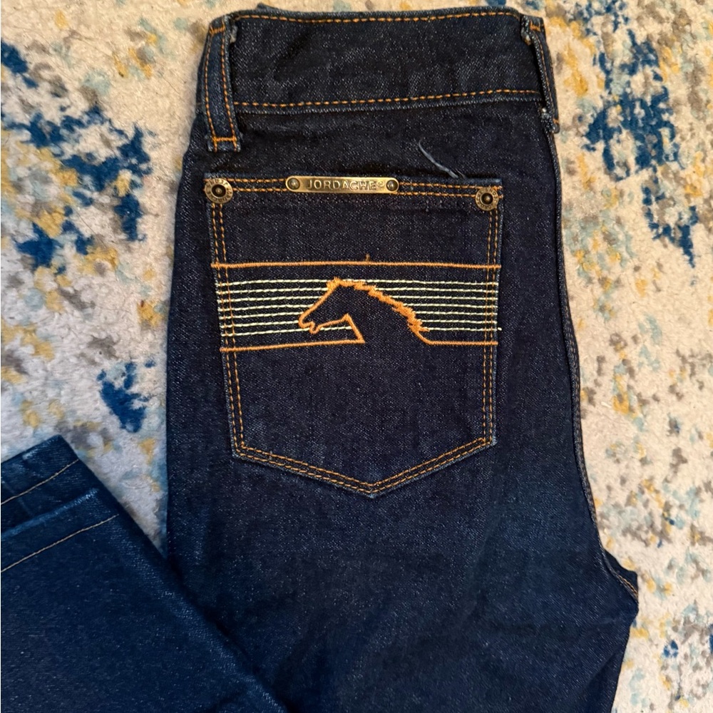 STUNNING VINTAGE JORDACHE DARK WASH WESTERN JEANS